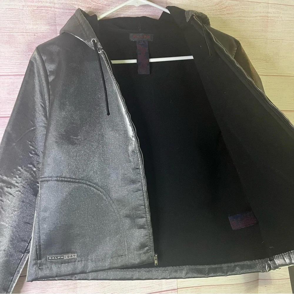 Vintage 2000s Y2K Ralph Ralph Lauren‎ silver metallic cropped jacket medium